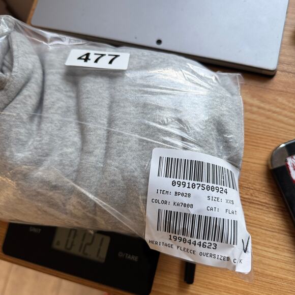 J.Crew Heritage Fleece Oversized Crewneck Sweatshirt SZ 2XS Heather Gray Stretch - Picture 8 of 8